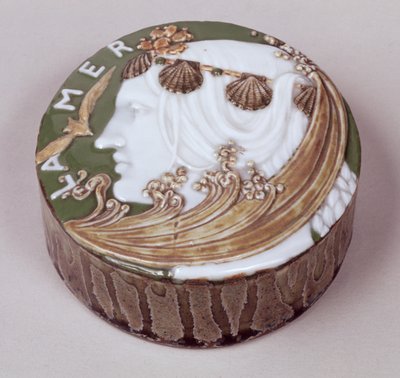 Sevres Paperweight, Incised and Applied Relief Decoration, 1900 by Taxile Maximin Doat